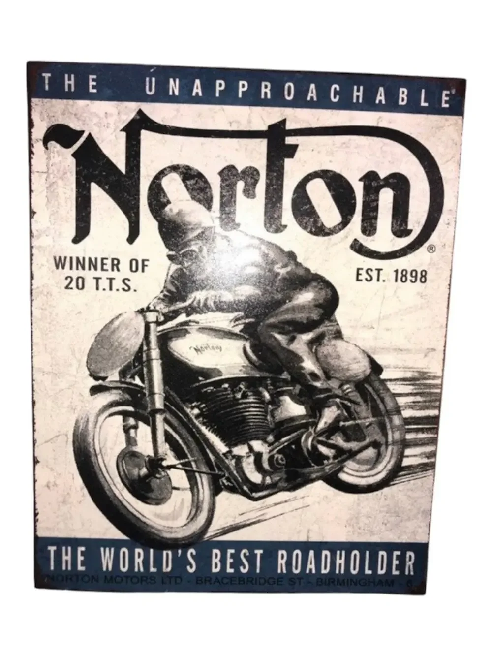 Motorcycle Metal Sign Decor Man Cave
